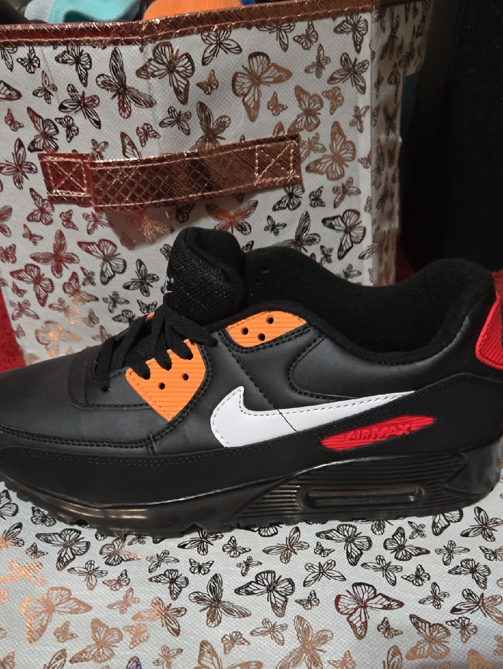 Nike Color Black, Orange & White Air Max Sneaker.